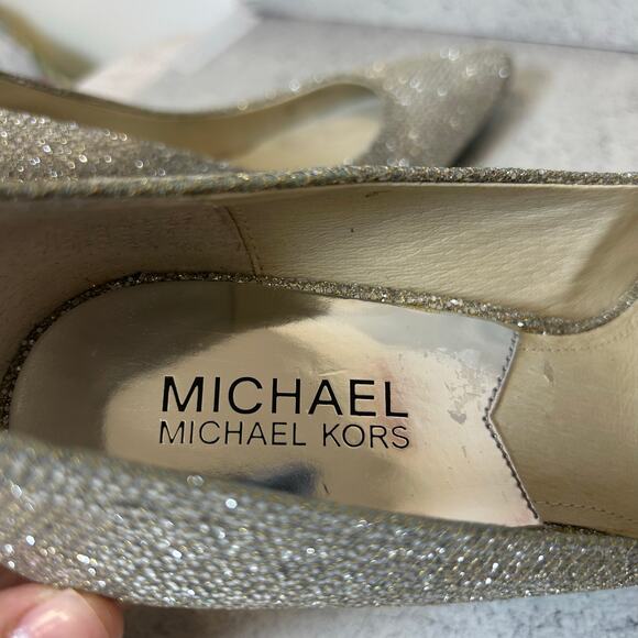 Michael Michael Kors Women's MK-Flex Kitten Pump Glitter Silver Women’s 8 - Picture 6 of 8